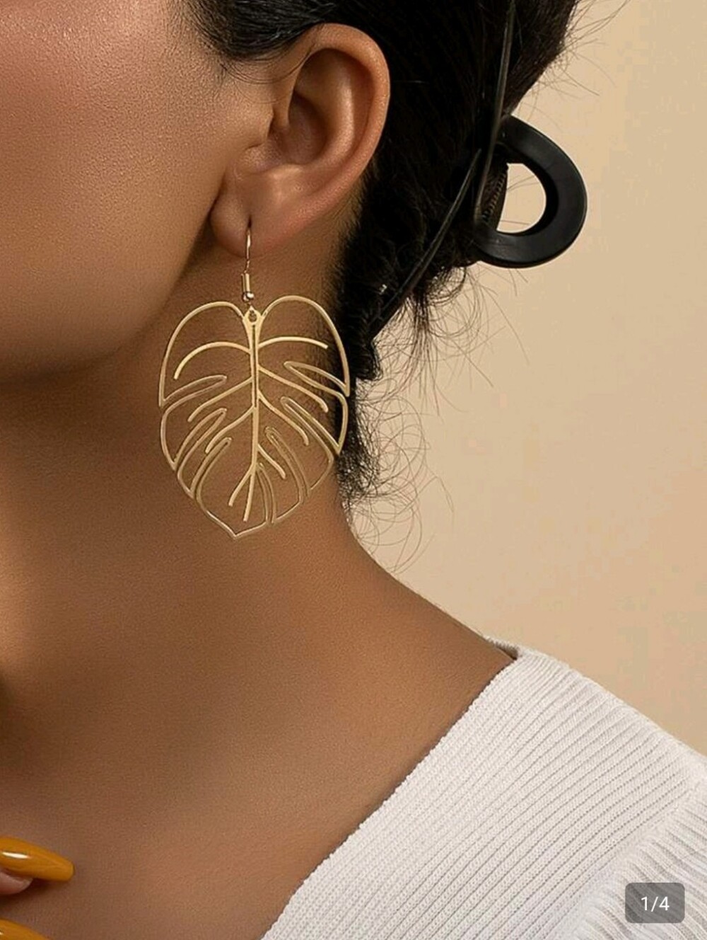 🆕️Gold Monstera Leaf Drop Earrings - Lightweight Women's Jewelry